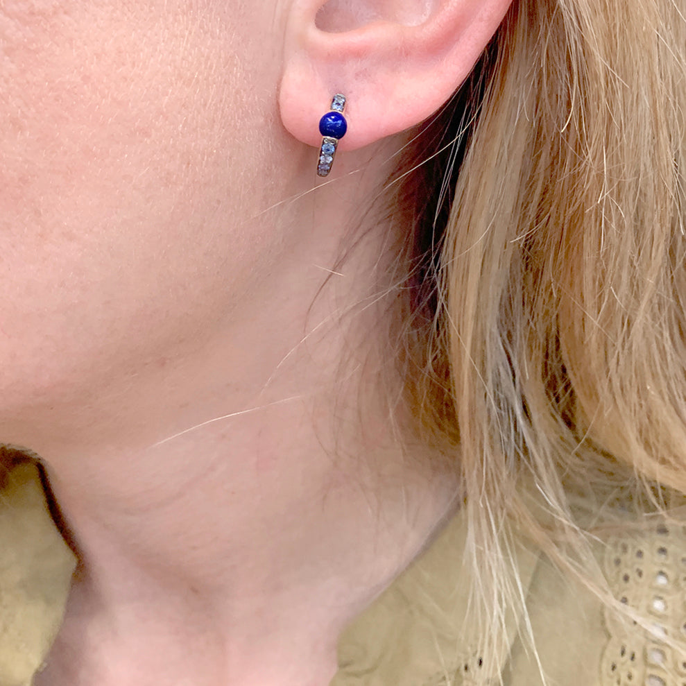 Pomellato earrings, "M'ama non M'ama", rose gold, colored stones.