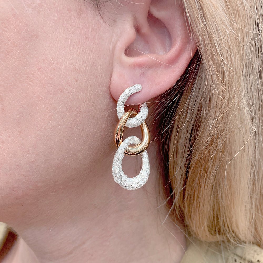 Boucles d'oreilles Pomellato, "Tango", en or rose et diamants. - Maison Eloe
