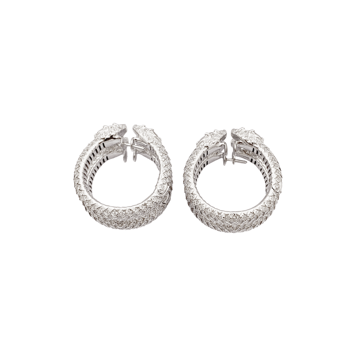 Boucles d'oreilles Repossi "Ophydienne", or blanc, diamants. - Maison Eloe
