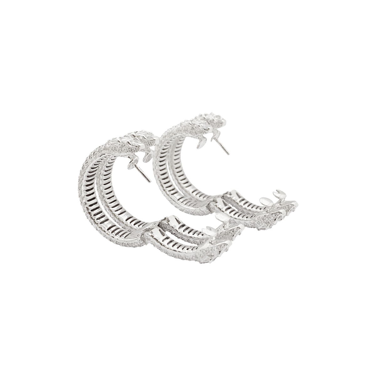 Boucles d'oreilles Repossi "Ophydienne", or blanc, diamants. - Maison Eloe