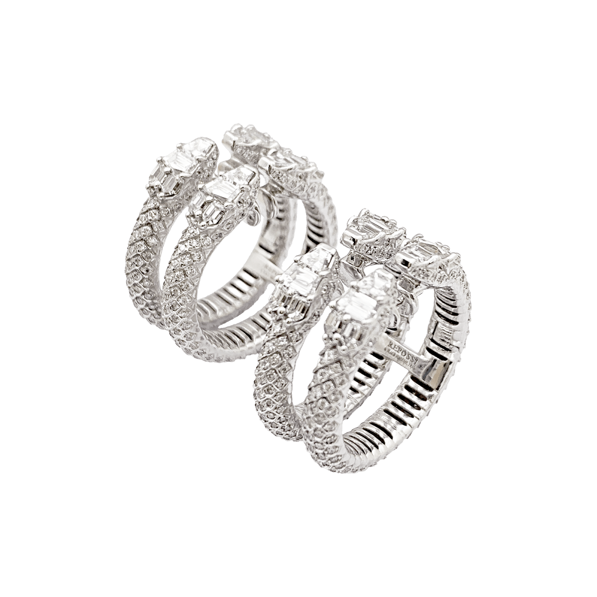 Boucles d'oreilles Repossi "Ophydienne", or blanc, diamants. - Maison Eloe