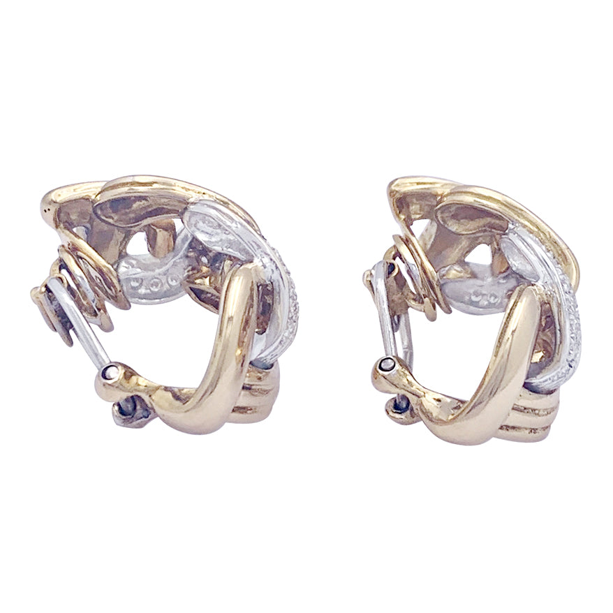 Boucles d'oreilles Repossi "Tresse" or et diamants.