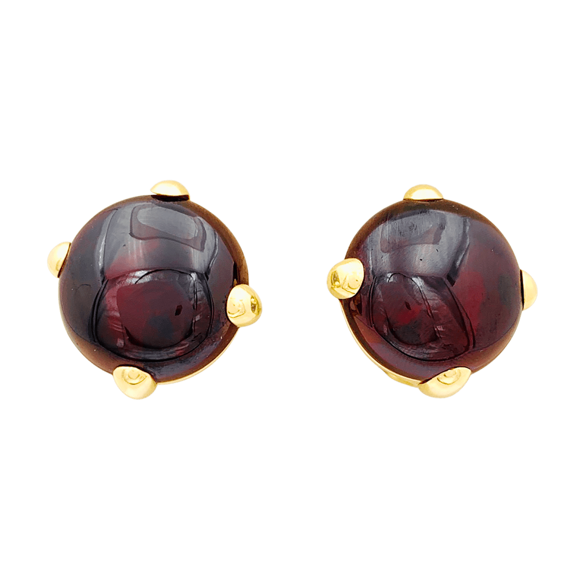 Boucles d'oreilles Pomellato, "Griffe", grenat, or jaune. - Maison Eloe