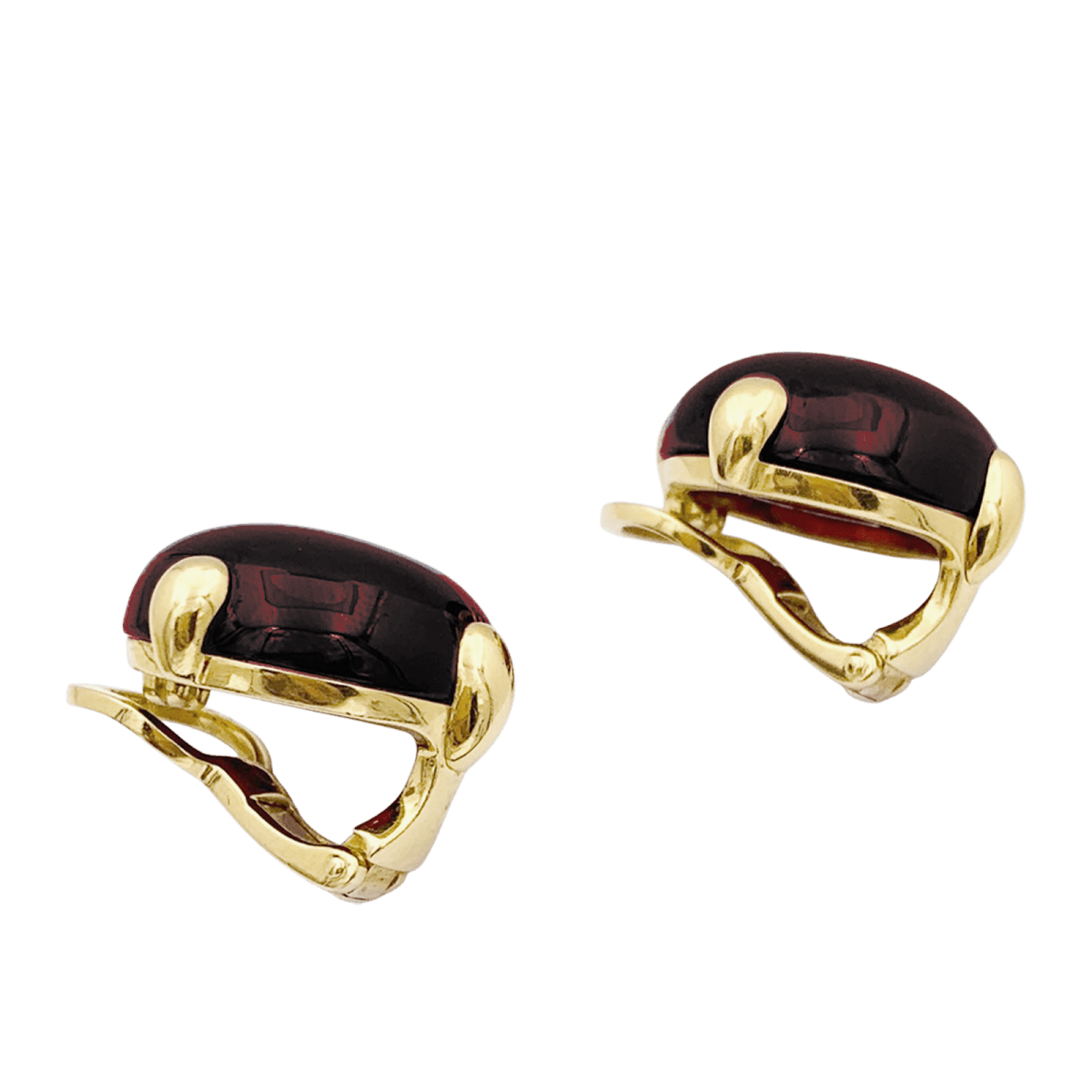 Boucles d'oreilles Pomellato, "Griffe", grenat, or jaune. - Maison Eloe