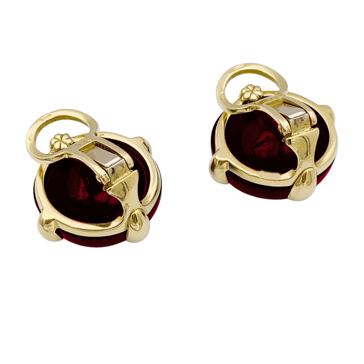 Boucles d'oreilles Pomellato, "Griffe", grenat, or jaune. - Maison Eloe