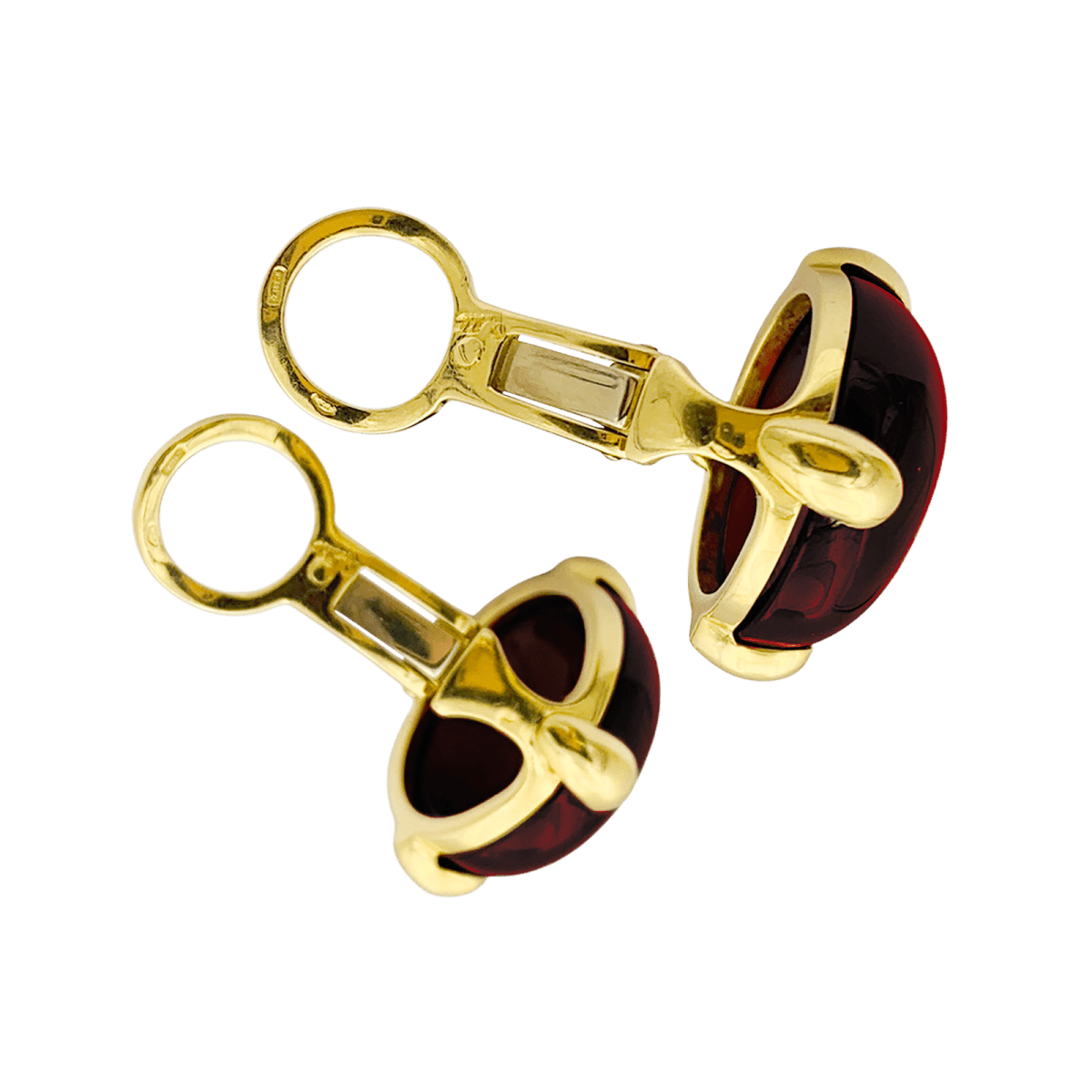 Boucles d'oreilles Pomellato, "Griffe", grenat, or jaune. - Maison Eloe