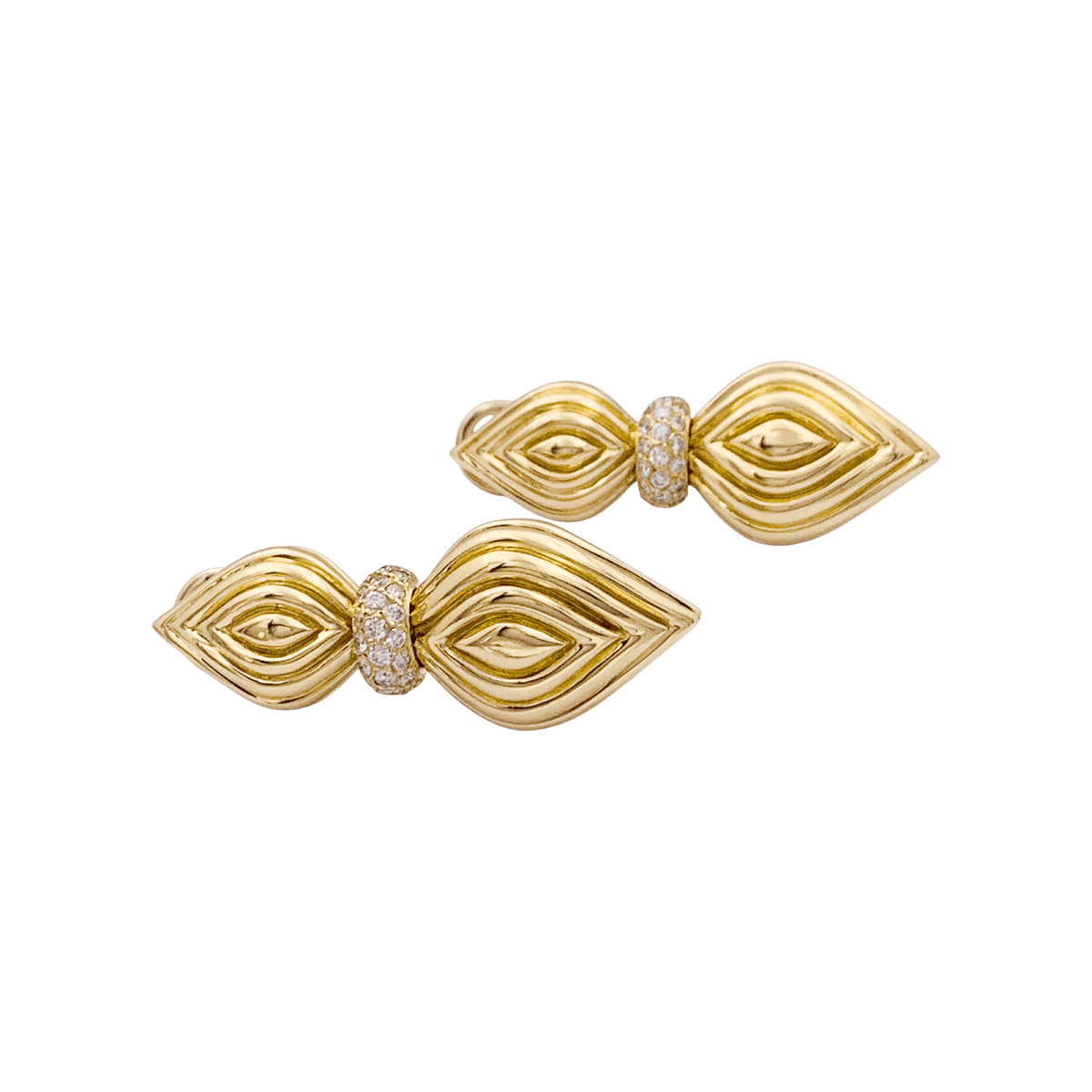 Boucles d'oreilles O.J. PERRIN, or jaune, diamants. - Maison Eloe