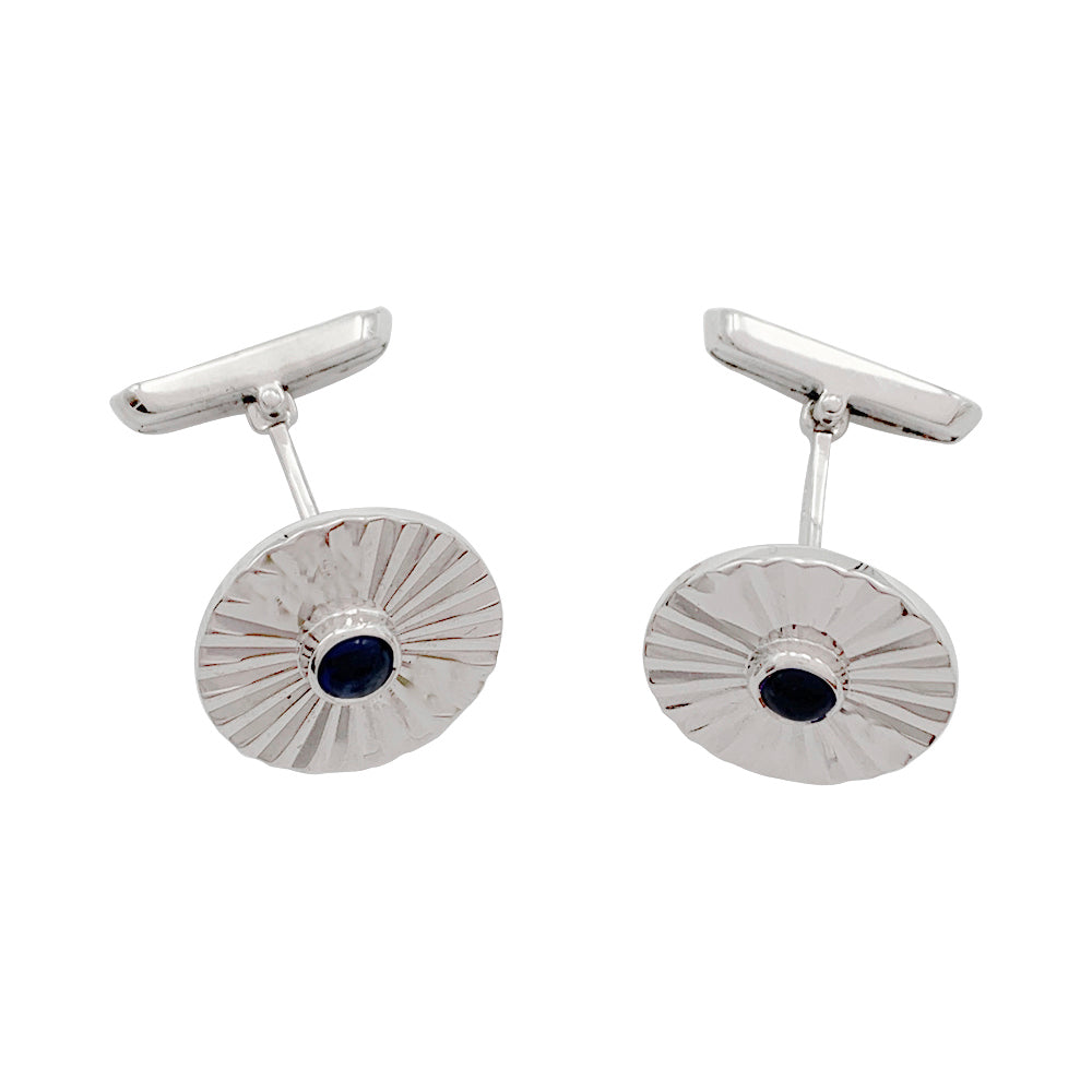 Chaumet cufflinks, white gold, sapphires.