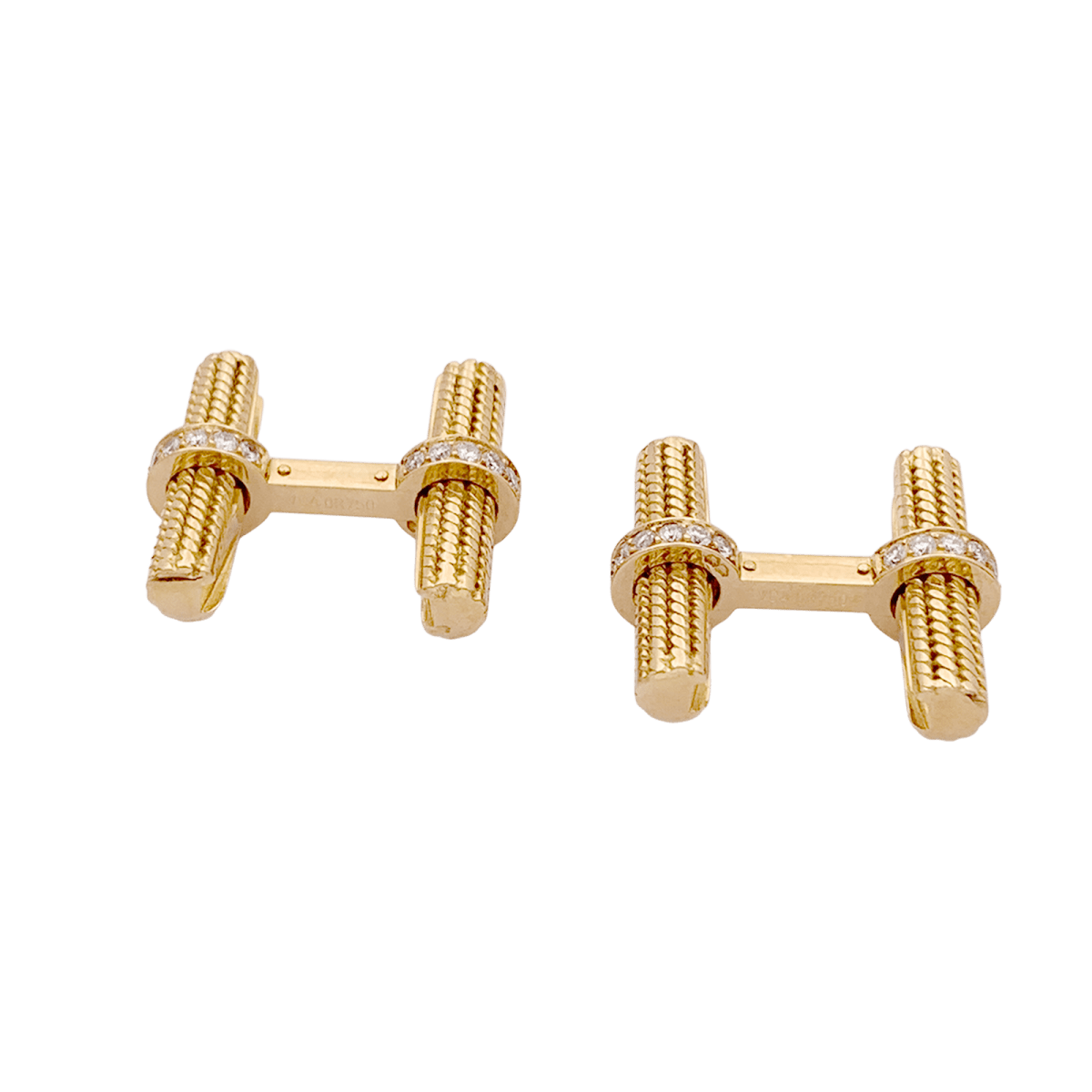 Boutons de manchette VAN CLEEF ET ARPELS, or jaune et diamants. - Maison Eloe
