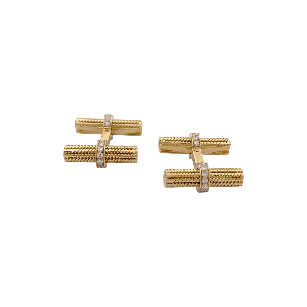 Boutons de manchette VAN CLEEF ET ARPELS, or jaune et diamants. - Maison Eloe