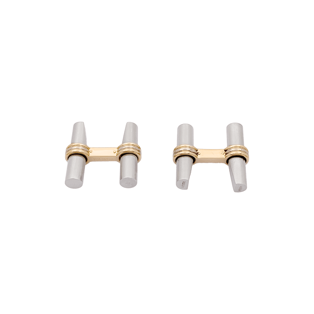 Boutons de manchette Van Cleef & Arpels en or jaune et acier. - Maison Eloe