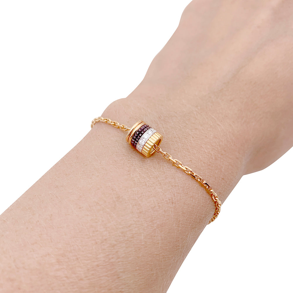 Bracelet Boucheron "Quatre Classique" trois ors, diamants.