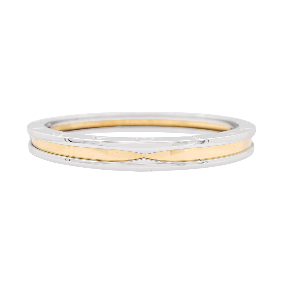 Bracelet Bulgari "BZero1" or, acier.