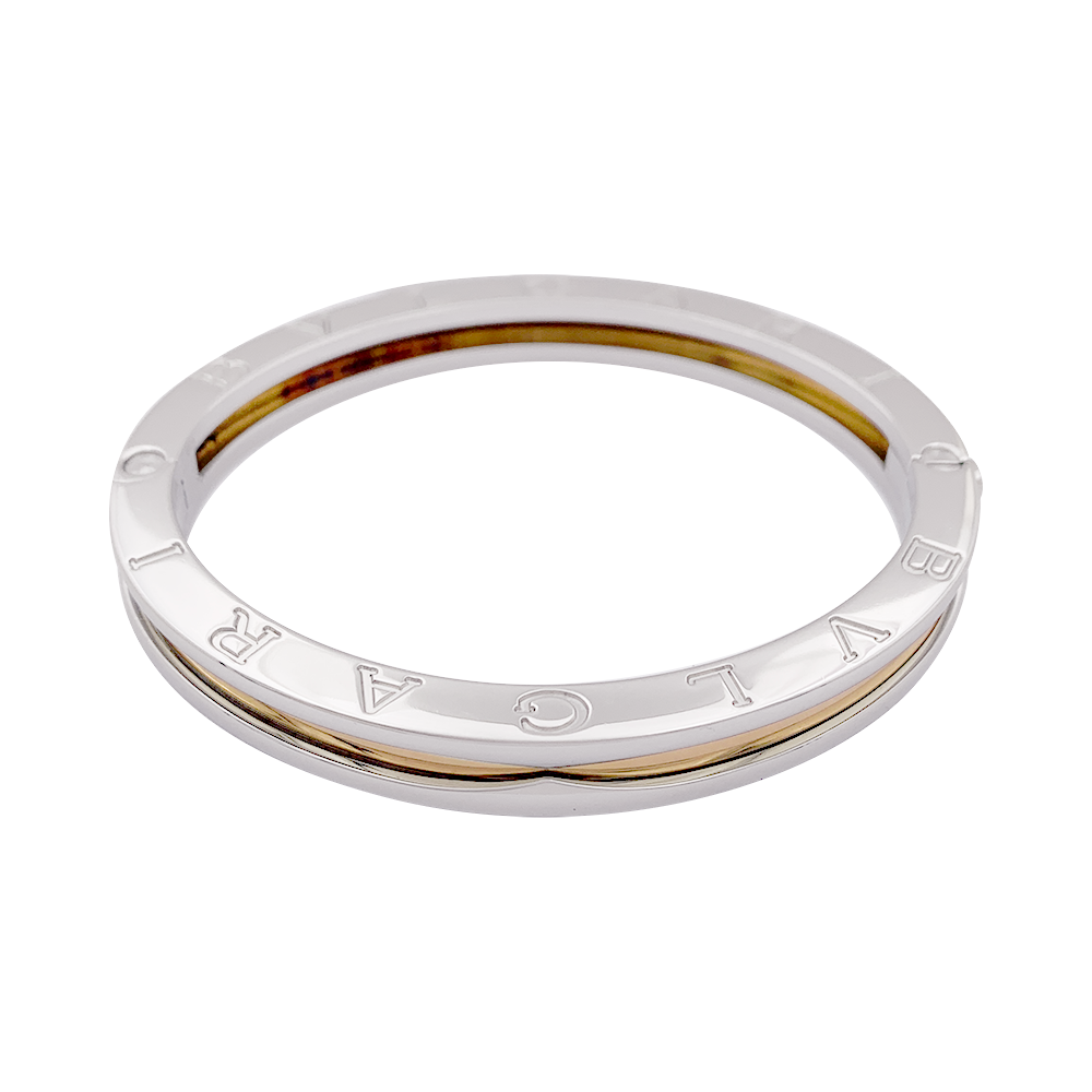 Bracelet Bulgari "BZero1" or, acier.