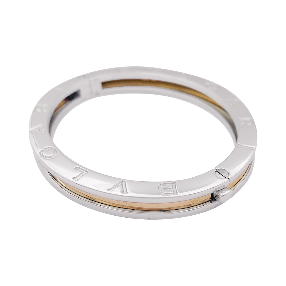 Bracelet Bulgari "BZero1" or, acier.
