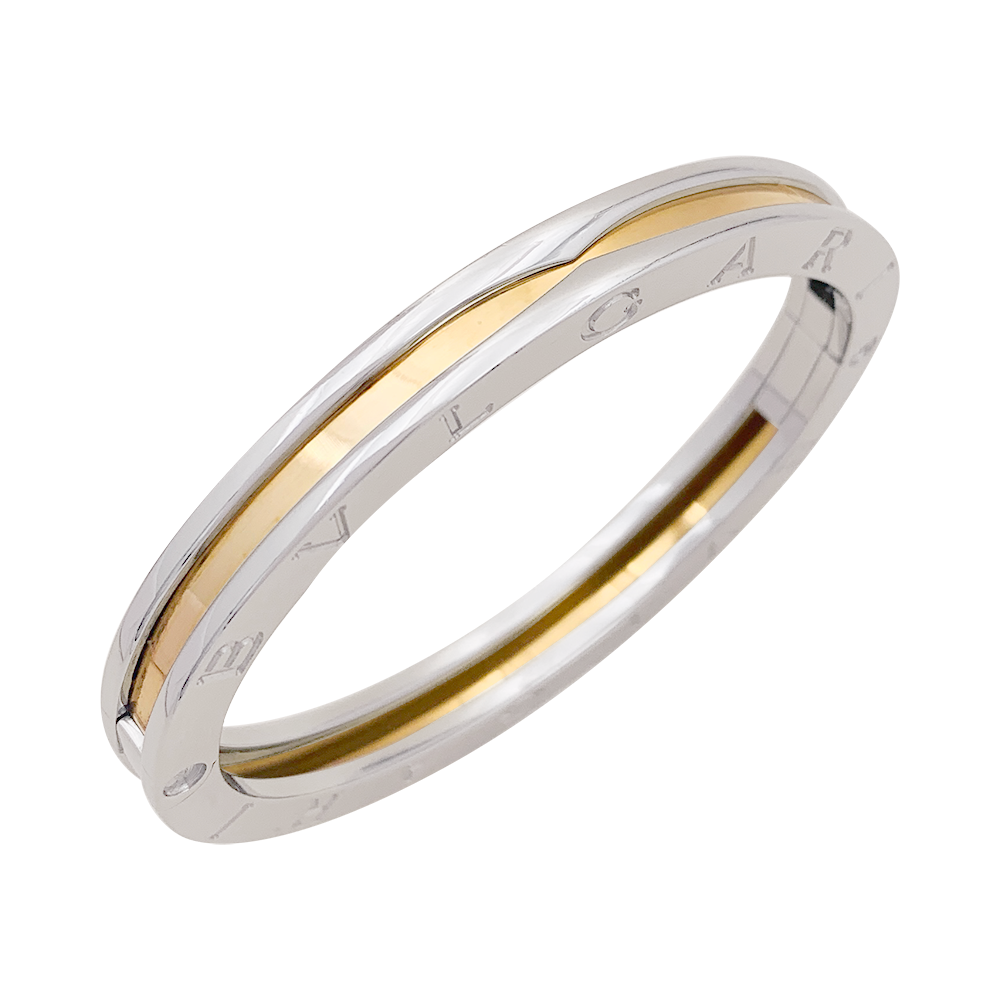 Bracelet Bulgari "BZero1" or, acier.