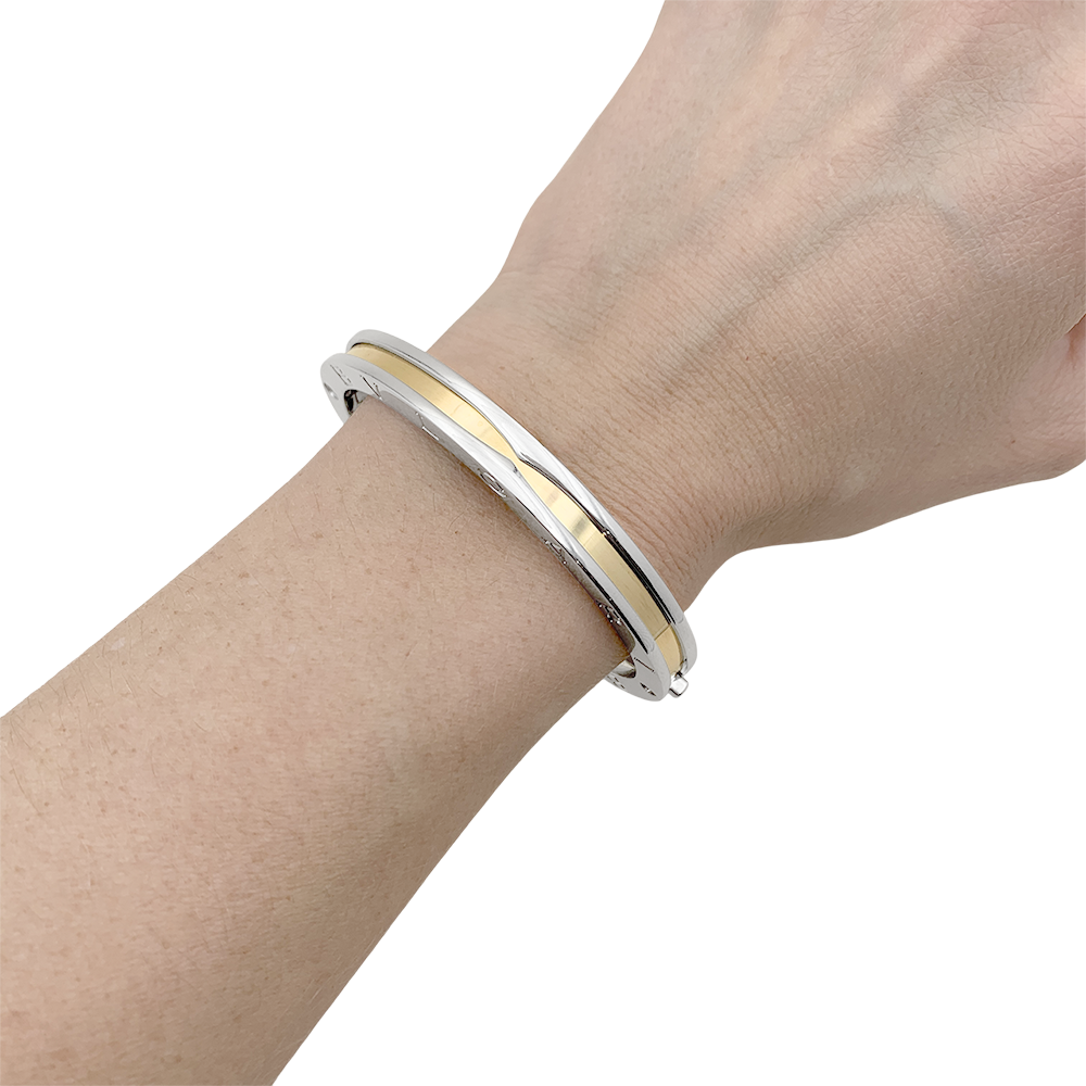 Bracelet Bulgari "BZero1" or, acier.