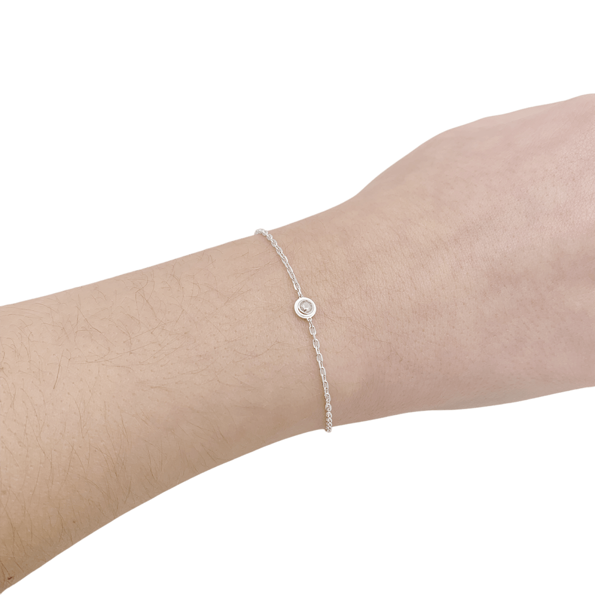 Bracelet Cartier "Cartier d'Amour" or blanc, saphir vert. - Maison Eloe