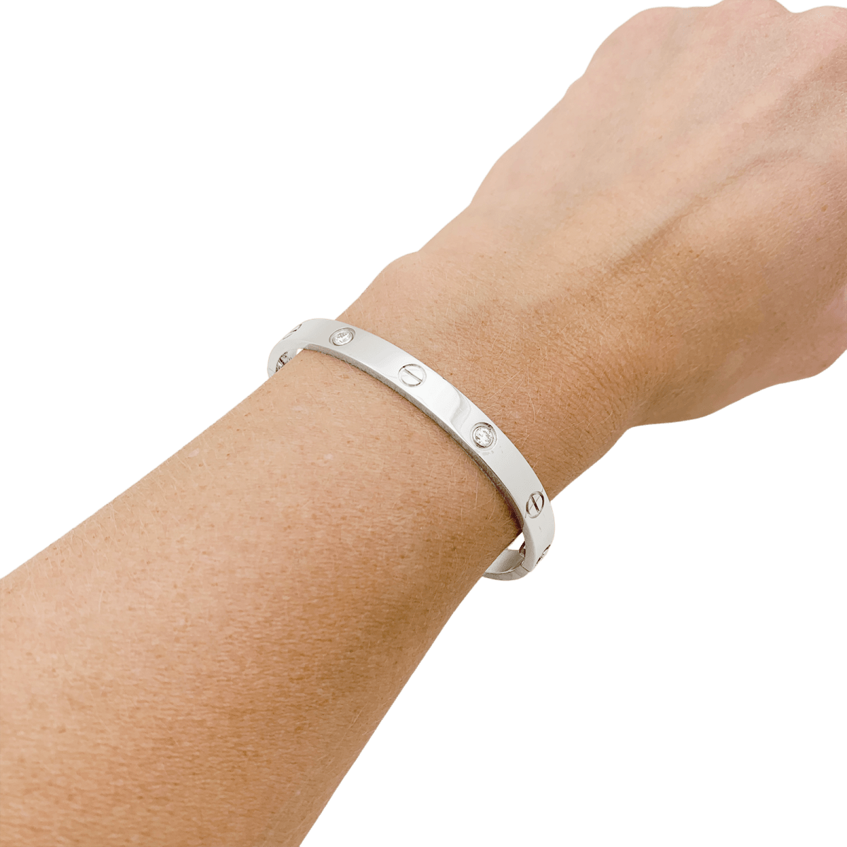 Bracelet Cartier, "Love", or blanc et diamants. - Maison Eloe