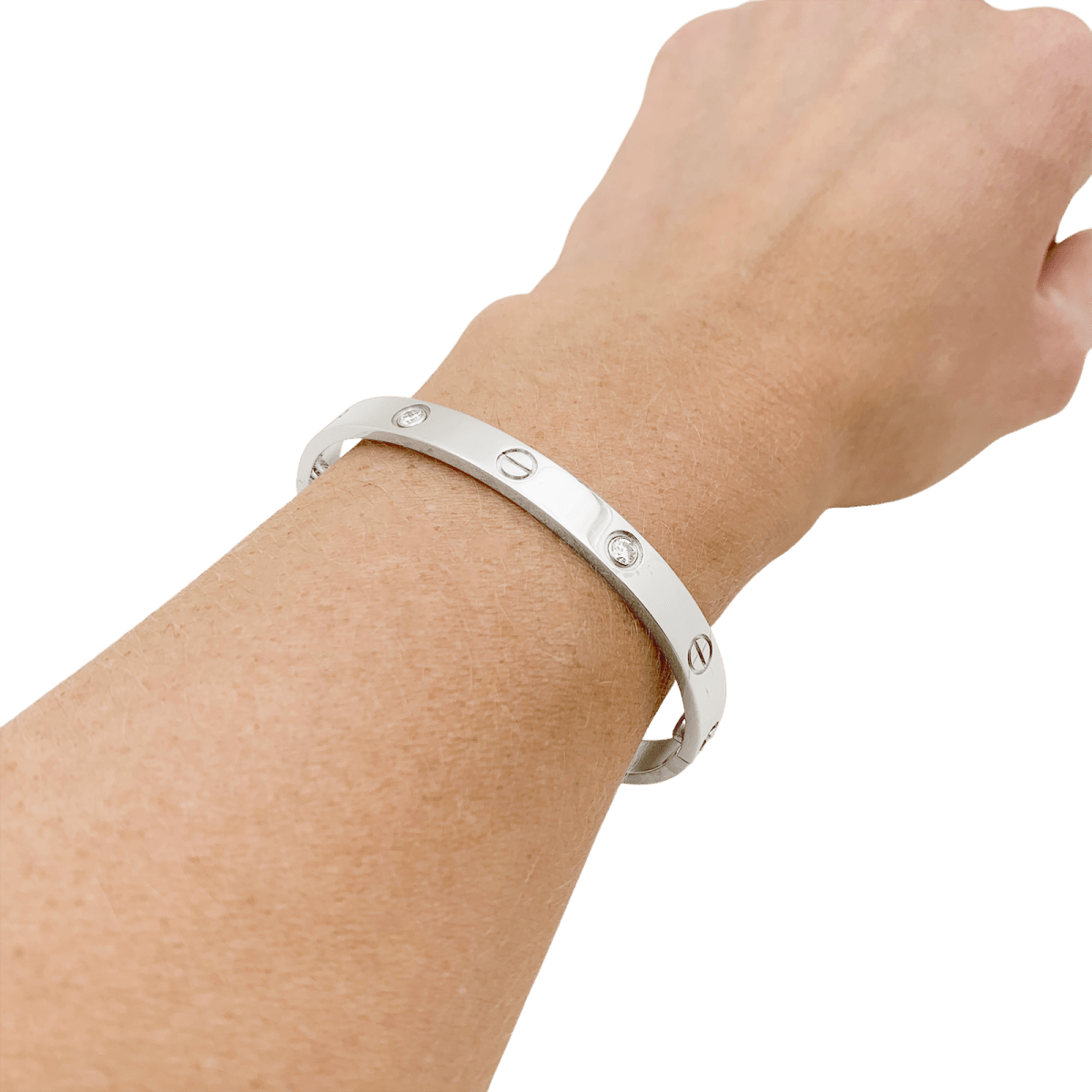 Bracelet Cartier, "Love", or blanc et diamants. - Maison Eloe