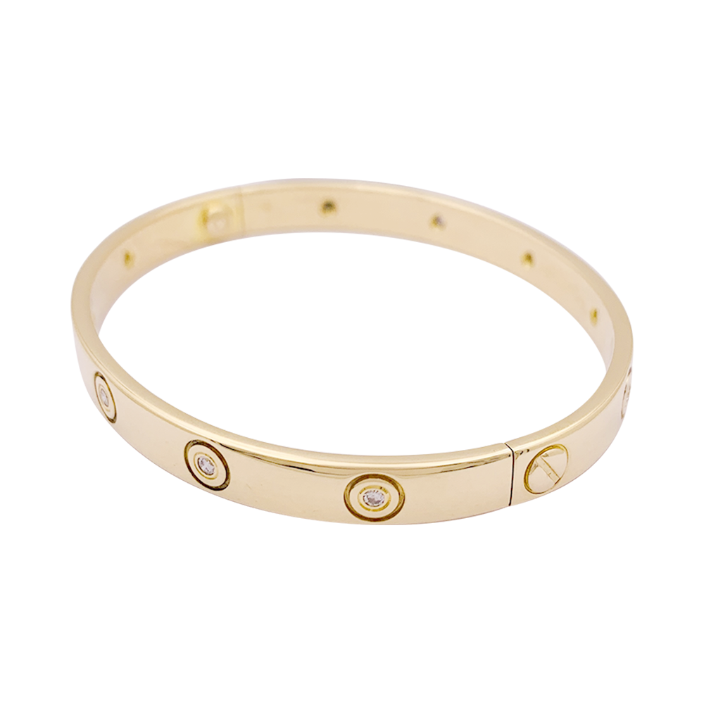 Bracelet Cartier "Love" or jaune, diamants.
