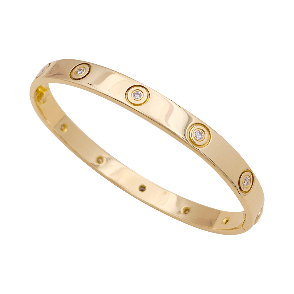 Bracelet Cartier "Love" or jaune, diamants.