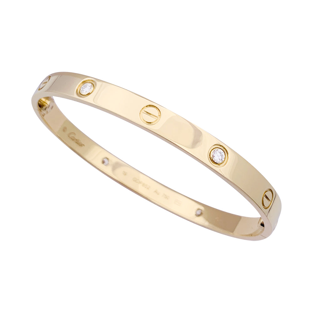Bracelet Cartier ,"Love", or jaune, diamants.