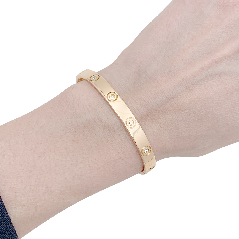 Bracelet Cartier "Love" or jaune, diamants.