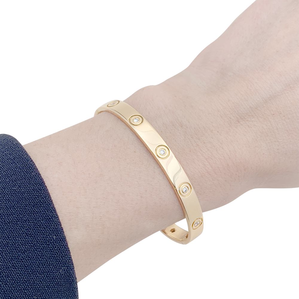 Bracelet Cartier "Love" or jaune, diamants.
