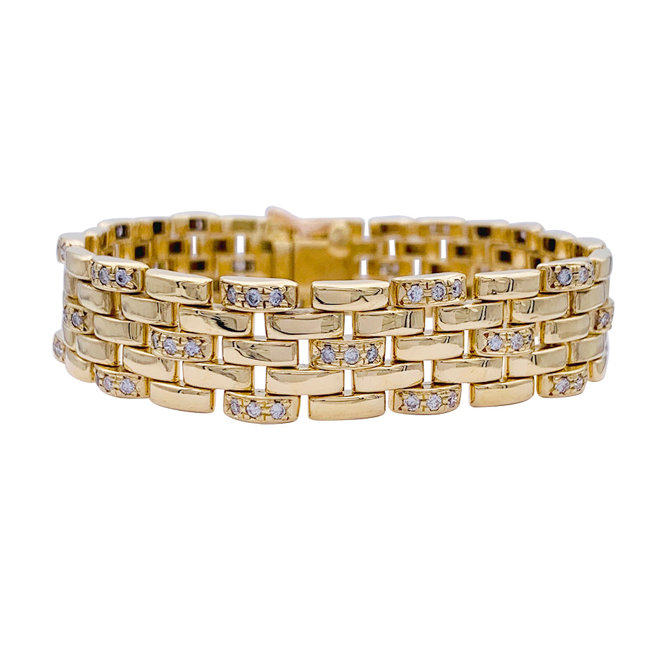 Bracelet Cartier, "Maillon Panthère" or jaune et diamants.