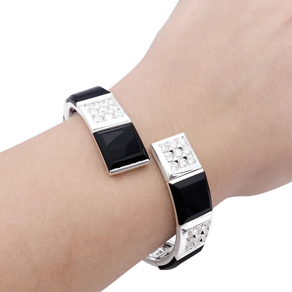 Chanel bracelet, “Harmonie”, white gold, diamonds, onyx.