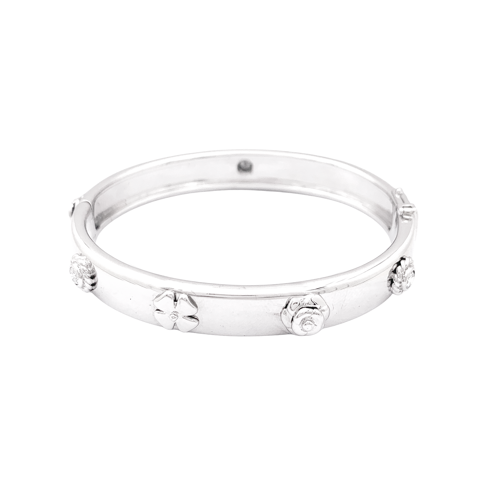 Bracelet Chanel "Trois Symboles" or blanc, diamants.