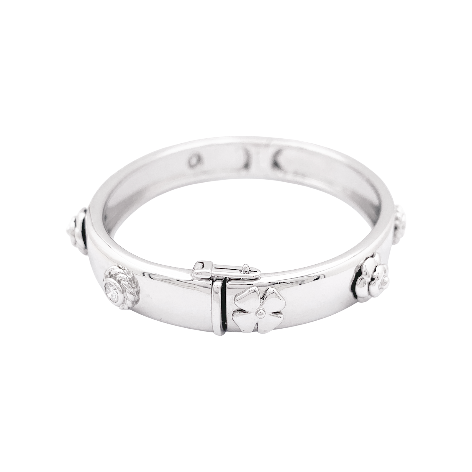 Bracelet Chanel "Trois Symboles" or blanc, diamants.
