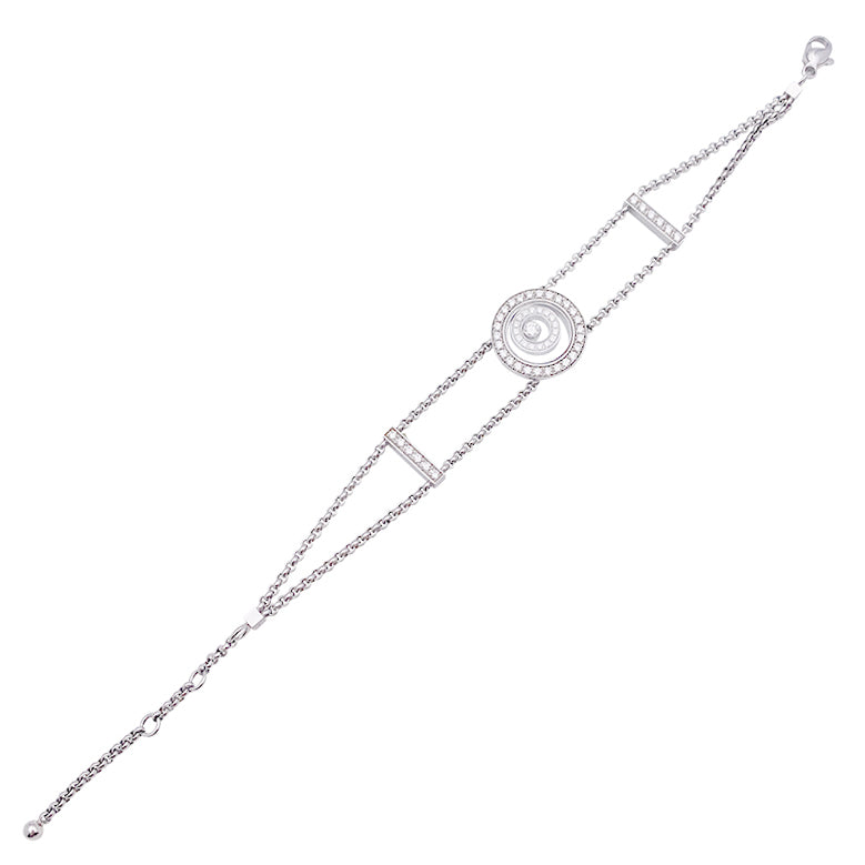 Bracelet Chopard "Happy Spirit" or blanc, diamants.