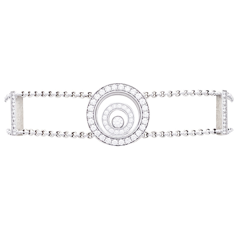 Bracelet Chopard "Happy Spirit" or blanc, diamants.
