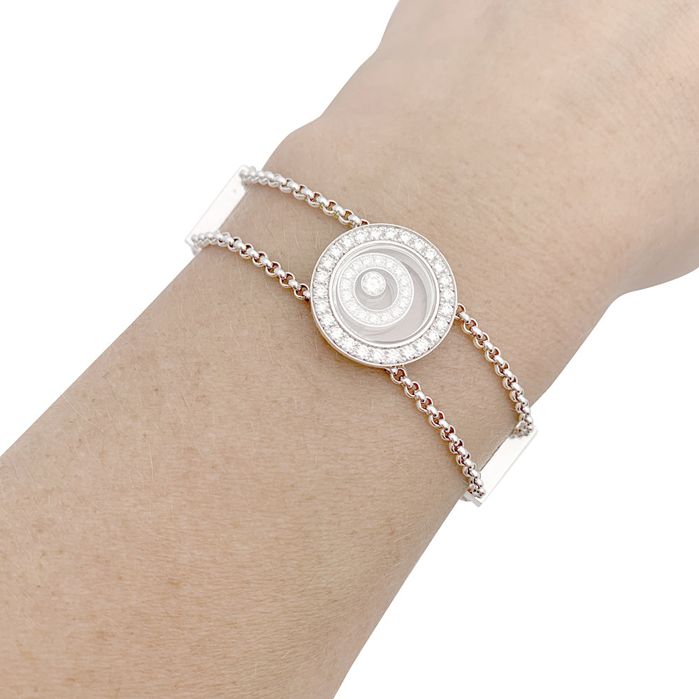 Chopard “Happy Spirit” bracelet in white gold, diamonds.