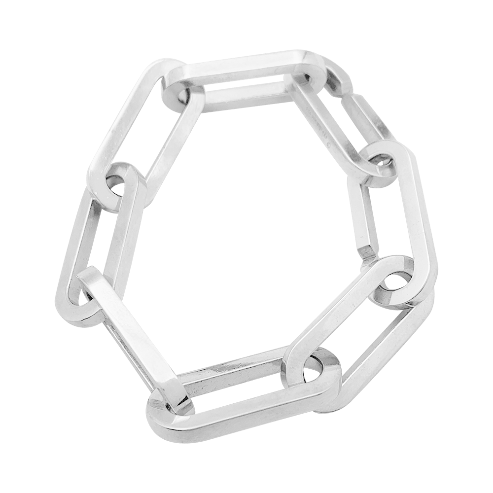 Bracelet Dinh Van, "Maillon XL" argent. - Maison Eloe