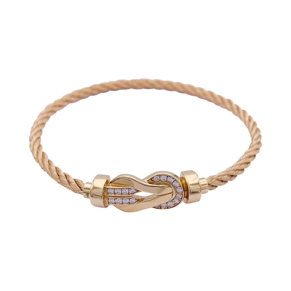 Fred bracelet, "Chance Infinie", rose gold, diamonds.