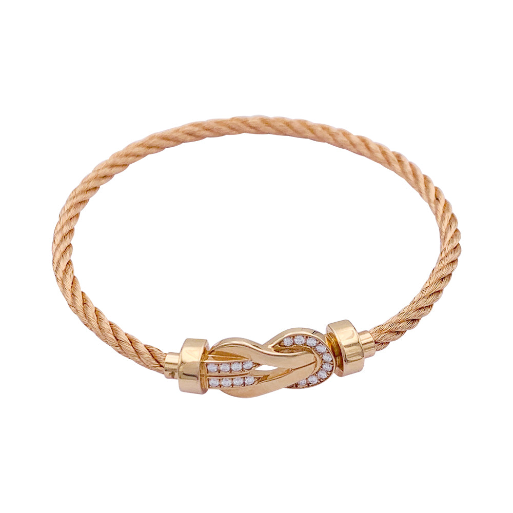 Fred bracelet, "Chance Infinie", rose gold, diamonds.