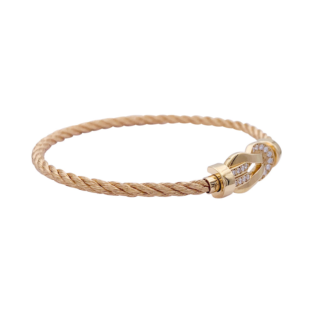 Bracelet Fred, "Chance Infinie", or rose, diamants.