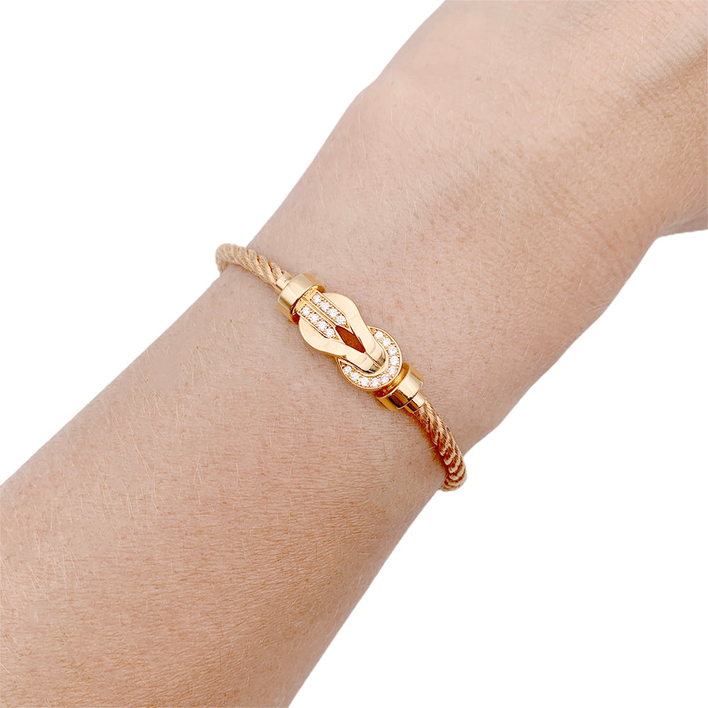 Fred bracelet, "Chance Infinie", rose gold, diamonds.