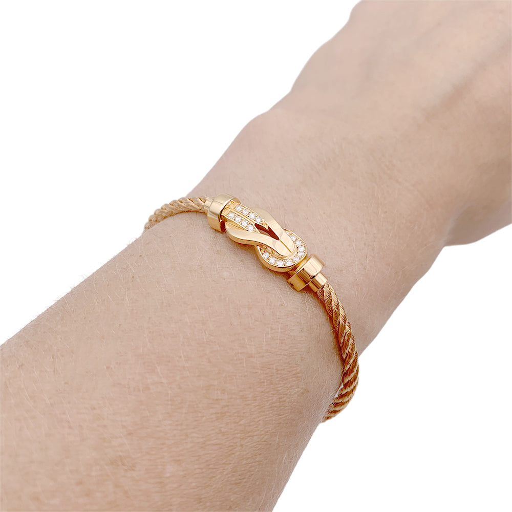 Fred bracelet, "Chance Infinie", rose gold, diamonds.
