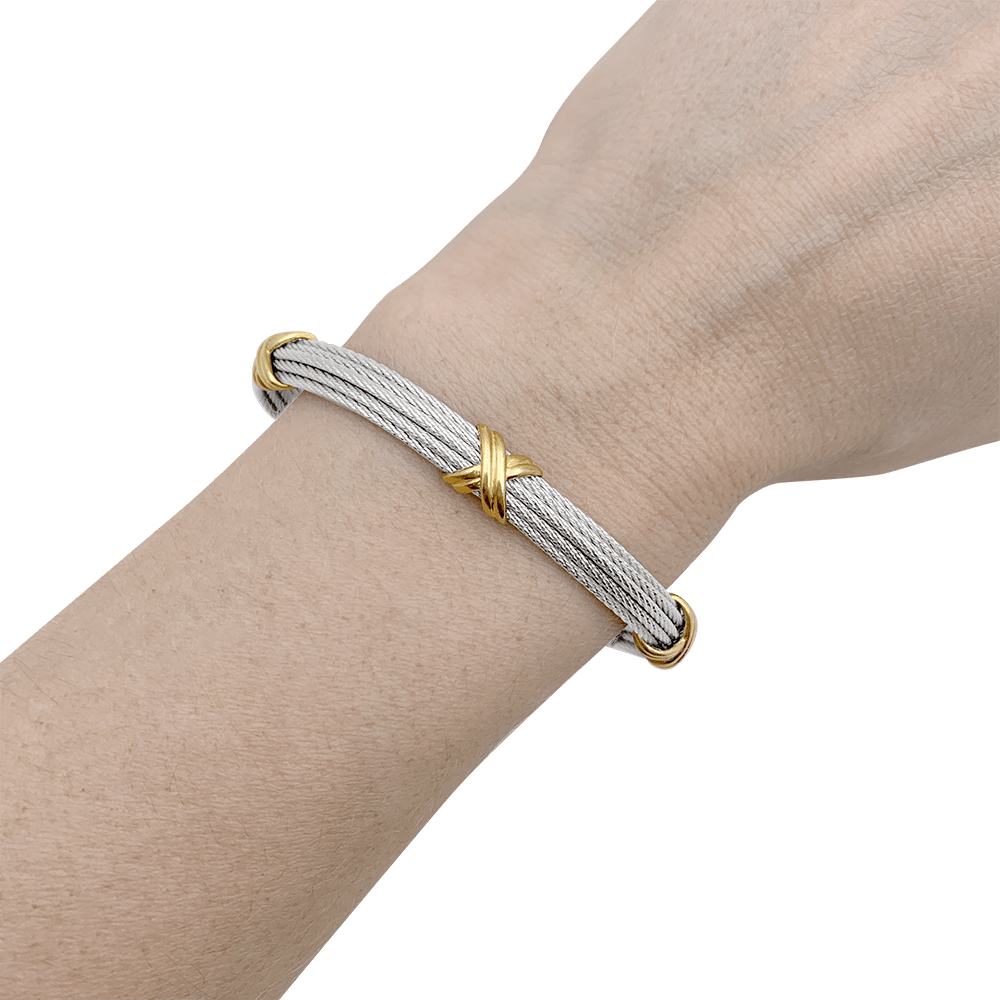 Bracelet Fred "Force 10" en acier et or jaune. - Maison Eloe