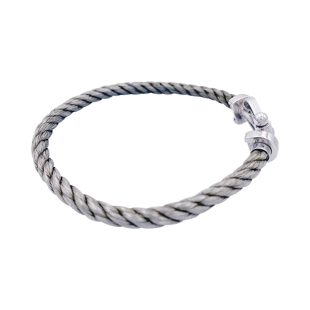 Fred bracelet, "Force 10", in white gold and steel.