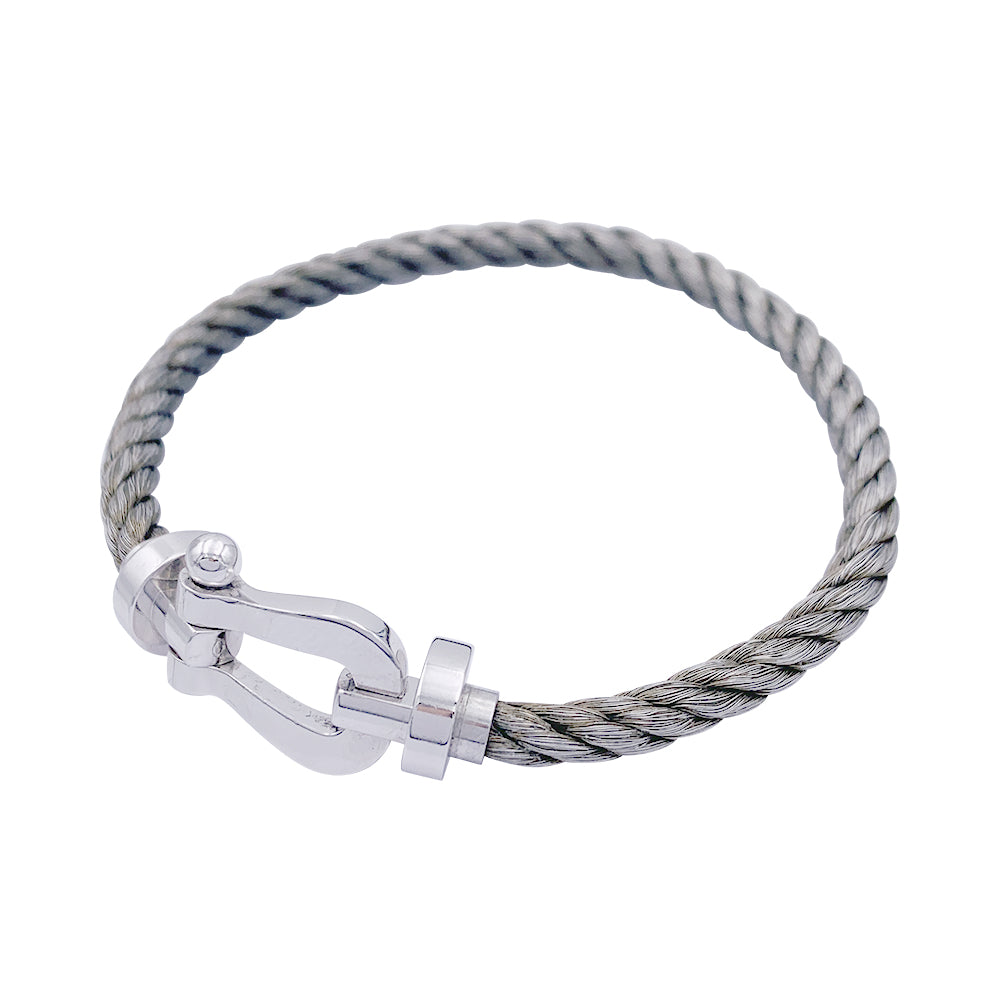 Fred bracelet, "Force 10", in white gold and steel.