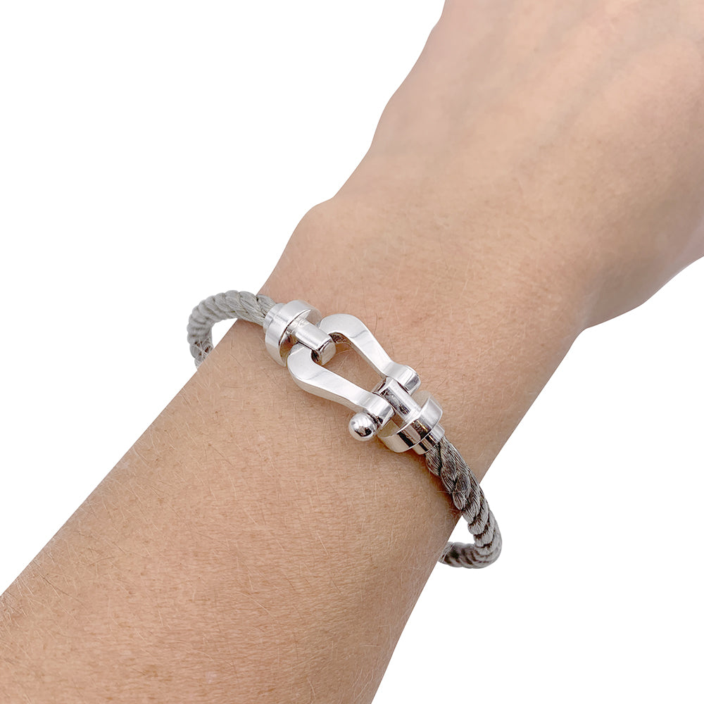 Fred bracelet, "Force 10", in white gold and steel.