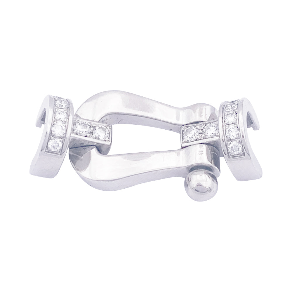 Bracelet Fred, "Force 10" or blanc, diamants.