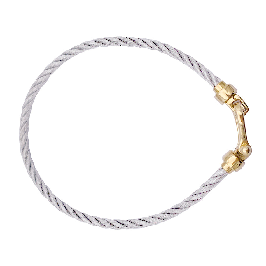 Fred bracelet, "Force 10", yellow gold and steel.