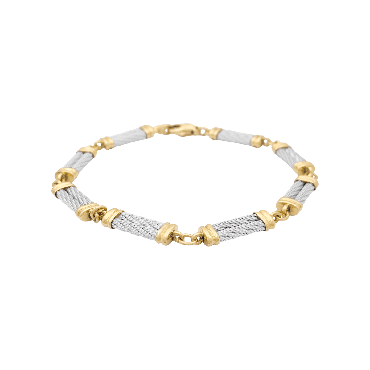 Bracelet Fred, "Force 10", en or jaune, acier. - Maison Eloe