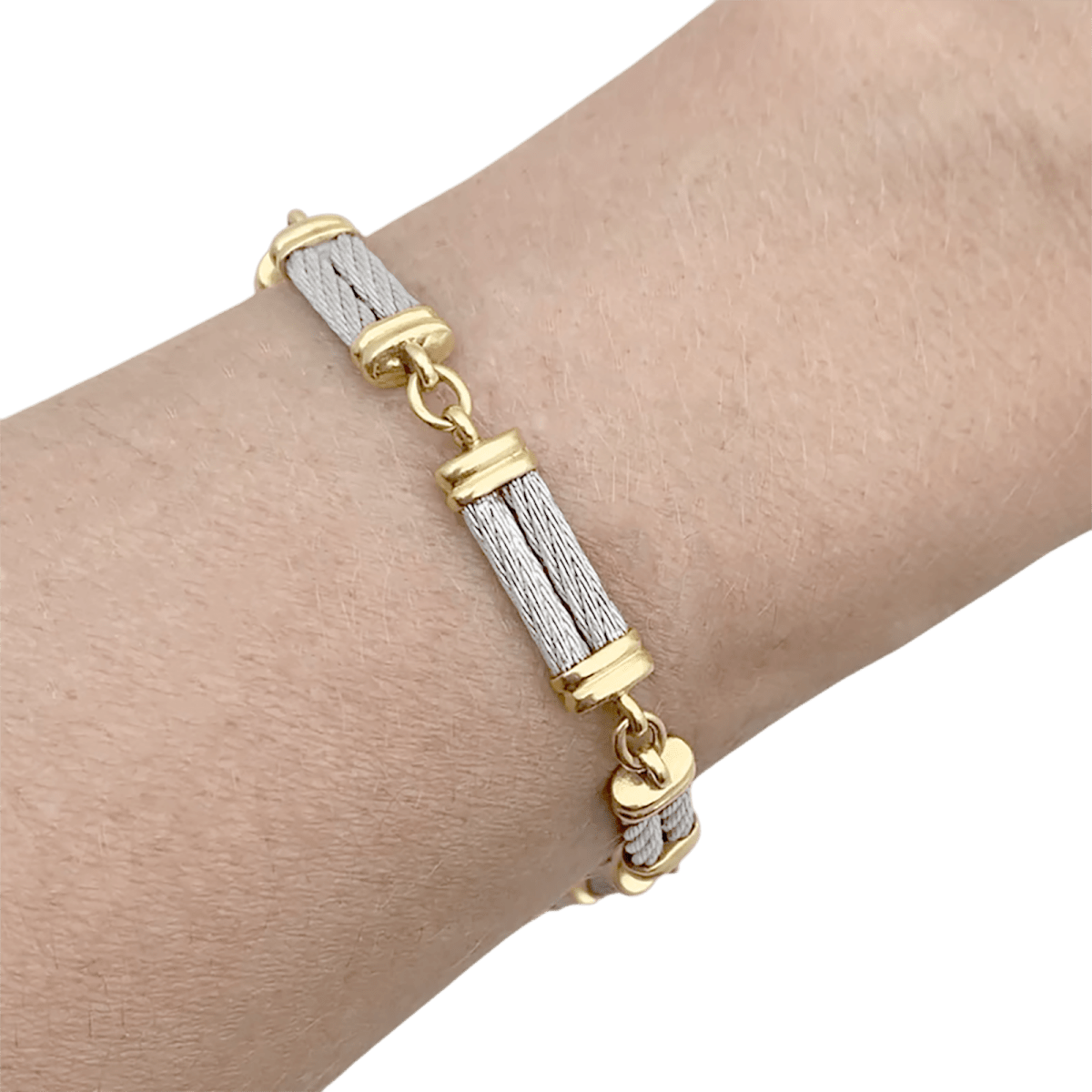 Bracelet Fred, "Force 10", en or jaune, acier. - Maison Eloe